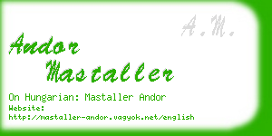 andor mastaller business card